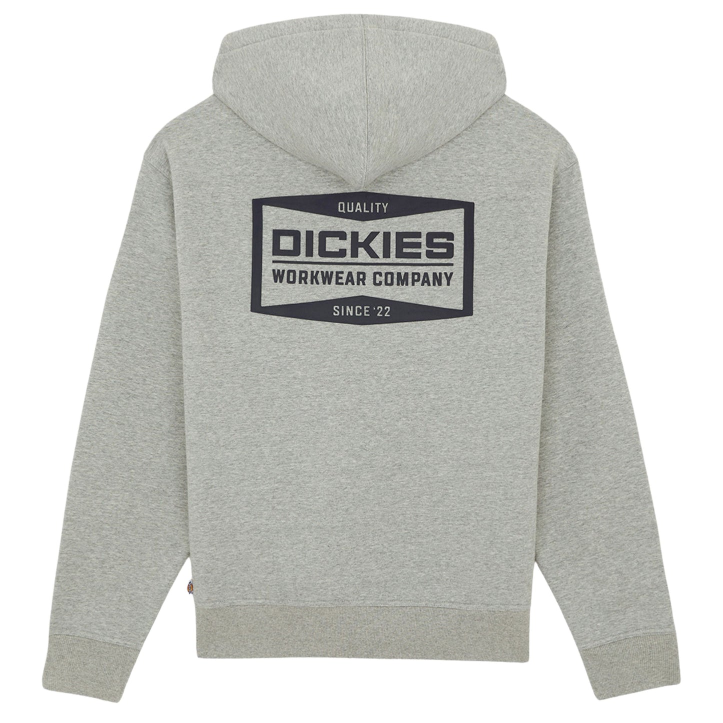 Sweat de carapuço com Zipper para homem Dickies Bolivar em Cinza Mesclado. Foto da parte de trás.