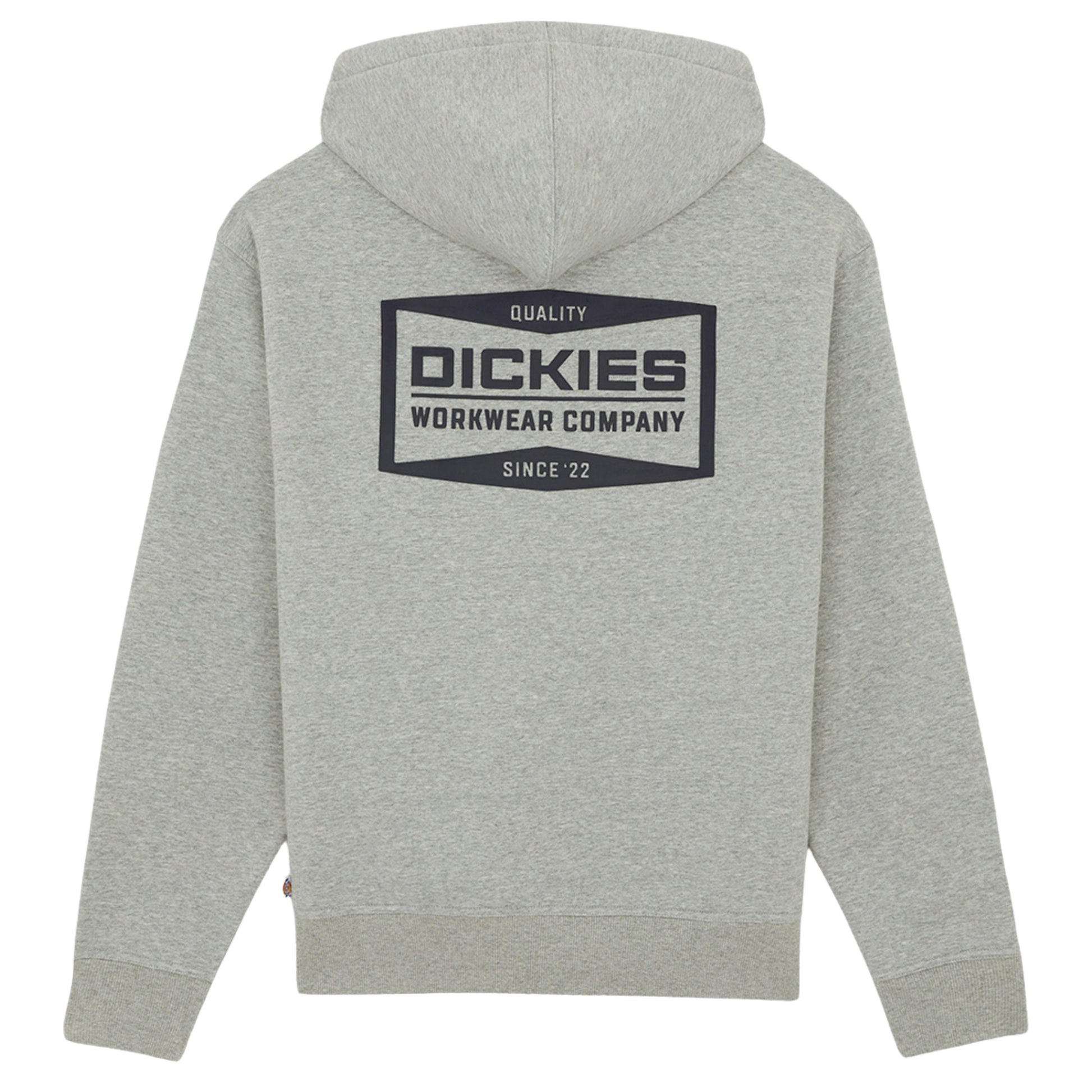 Sweat de carapuço com Zipper para homem Dickies Bolivar em Cinza Mesclado. Foto da parte de trás.