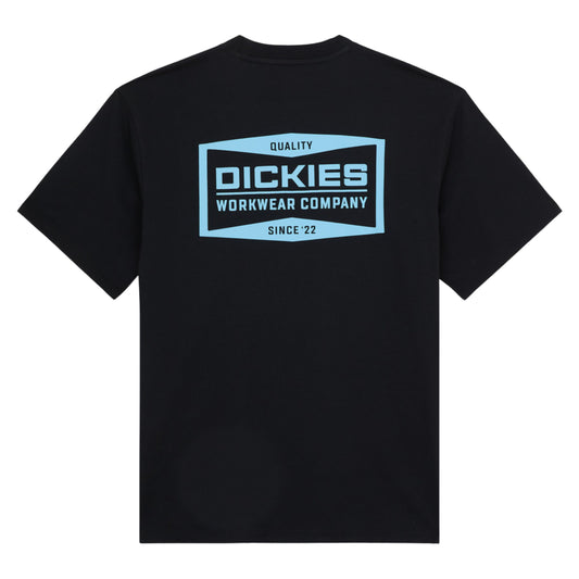 T-Shirt de manga curta para homem Dickies Bolivar em Preto. Foto da parte de trás.
