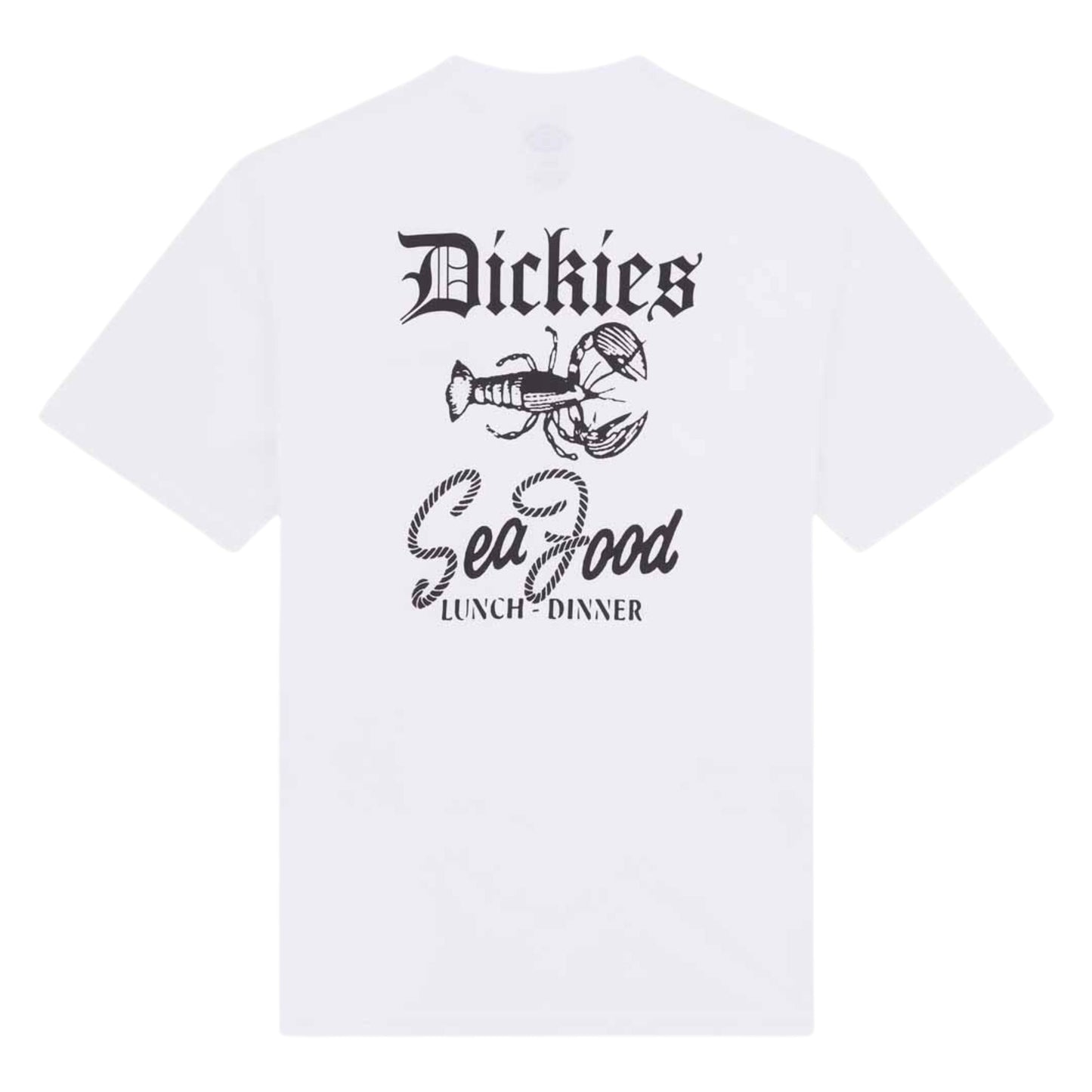 T-Shirt de manga curta para homem Dickies Diner em Branco. Foto da parte de trás.