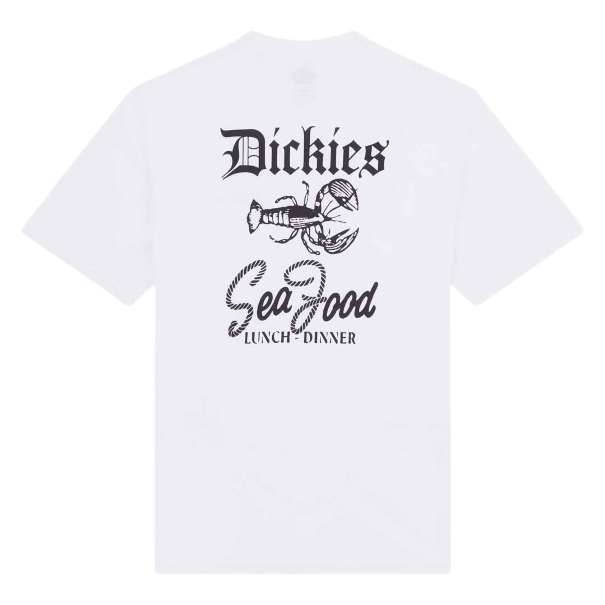 T-Shirt de manga curta para homem Dickies Diner em Branco. Foto da parte de trás.