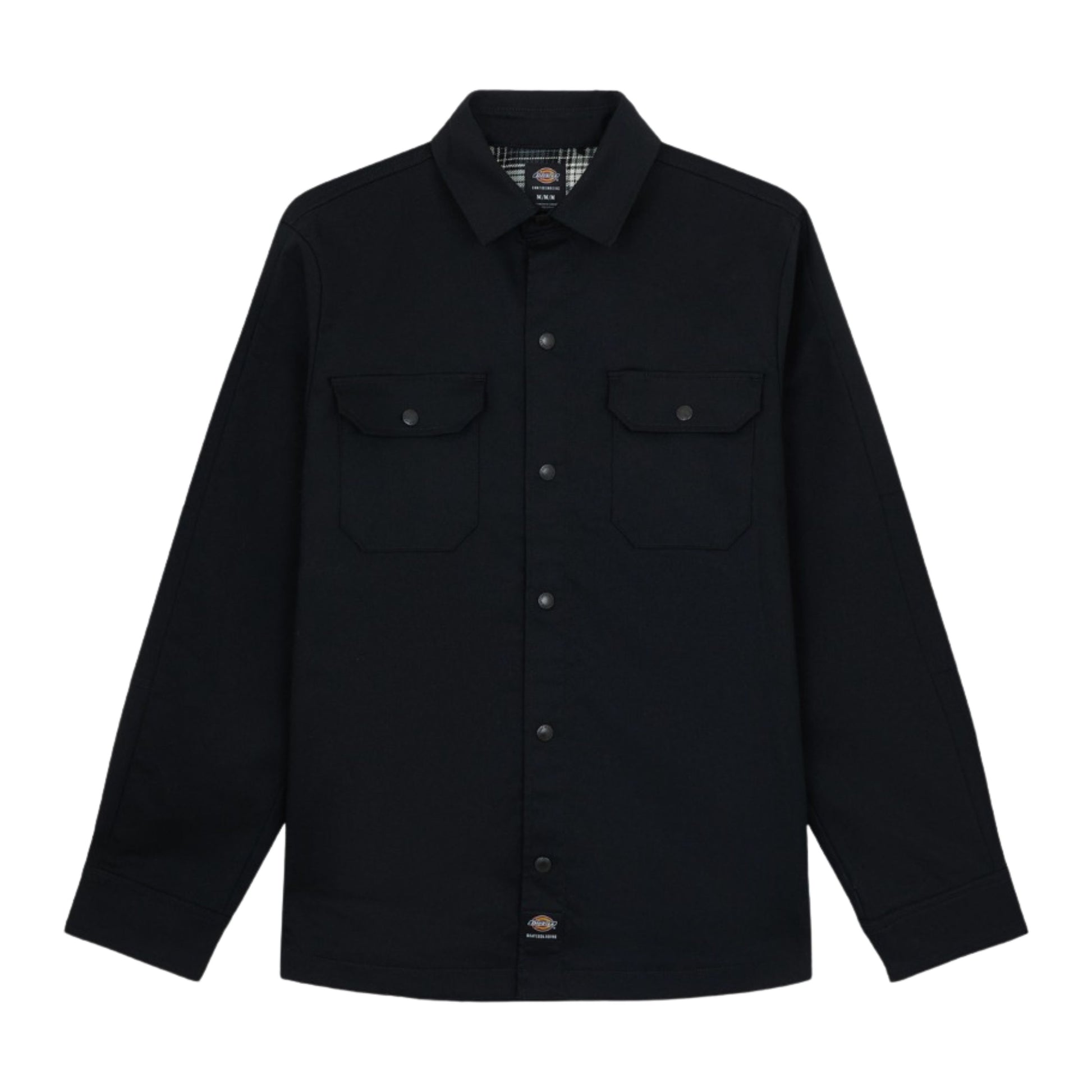 Casaco camiseiro para homem Dickies Mike Anderson Lined Flex Duck em Preto. Foto da parte da frente.