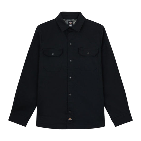 Casaco camiseiro para homem Dickies Mike Anderson Lined Flex Duck em Preto. Foto da parte da frente.
