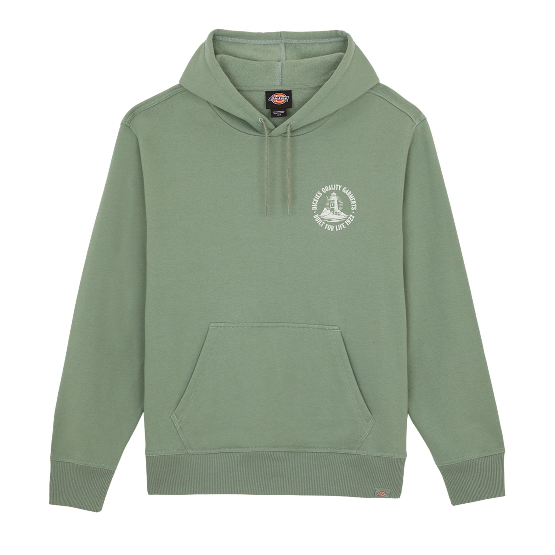 Sweat com carapuço para homem Dickies Parrotsville em Sea Spray. Foto da parte da frente.