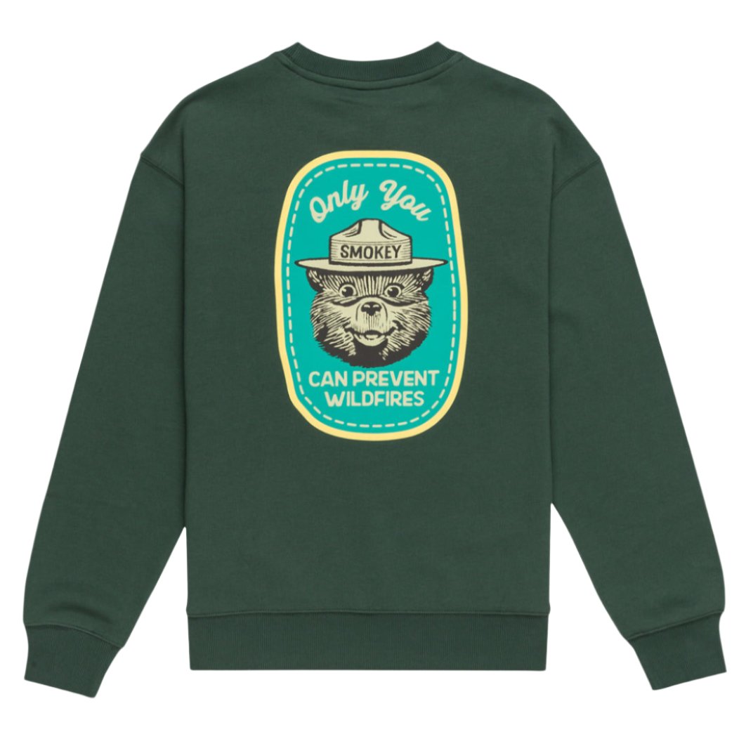 Element x Smokey Bear Oy Sweat Trekking Green. Foto da parte de trás.