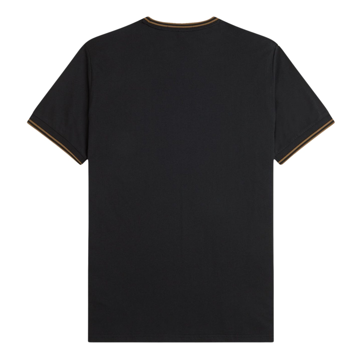 T-Shirt de manga curta para homem Fred Perry Twin Tipped em Preto/Shaded Stone. Foto da parte de trás.