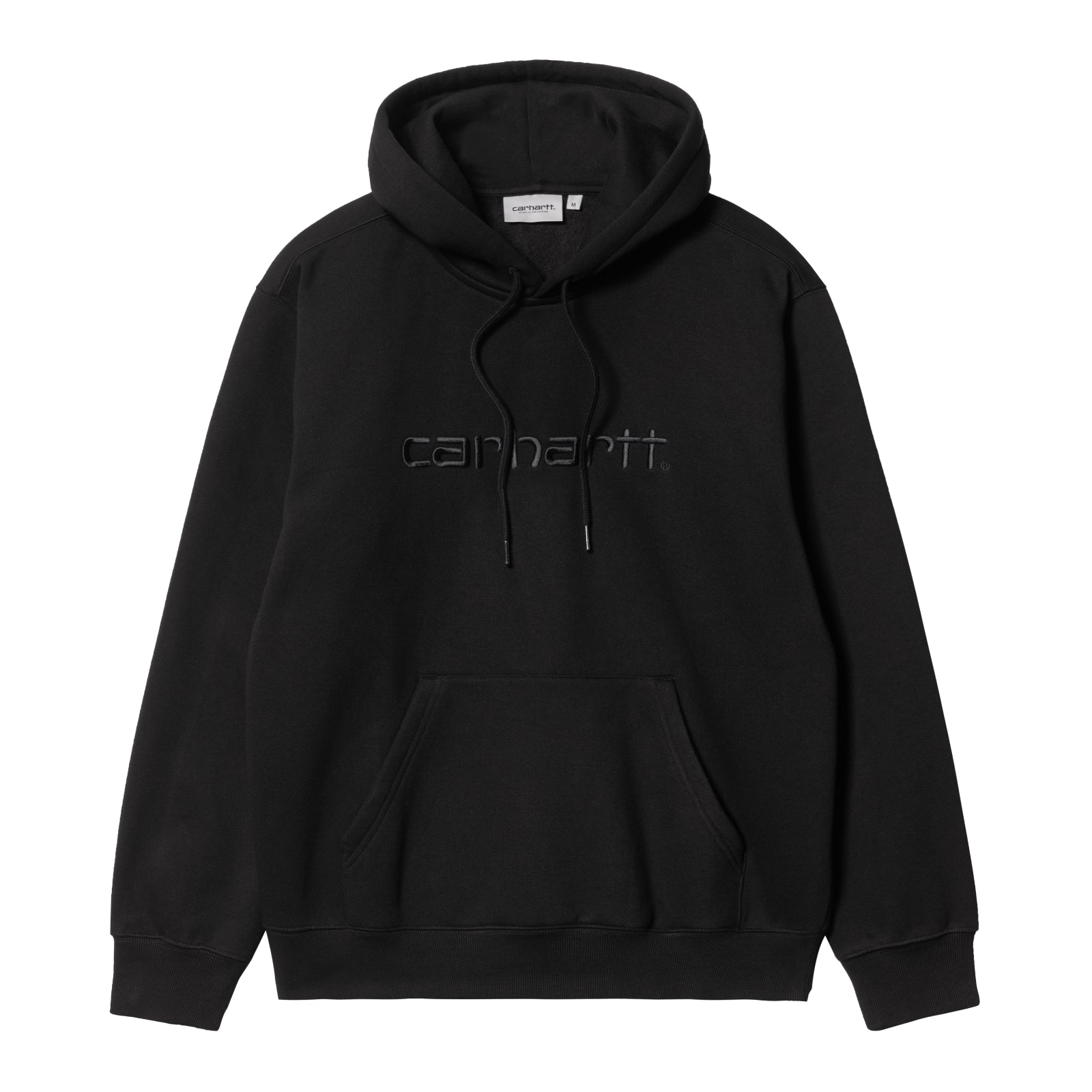 Carhartt WIP Hooded Carhartt Sweat Black/Black. Foto da parte da frente.