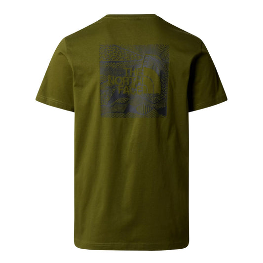 The North Face Redbox Celebration Short Sleeve T-Shirt Forest Olive. Foto da parte de trás.