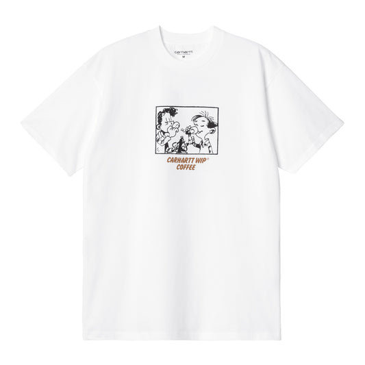 Carhartt WIP Coffee T-Shirt White. Foto da parte da frente.