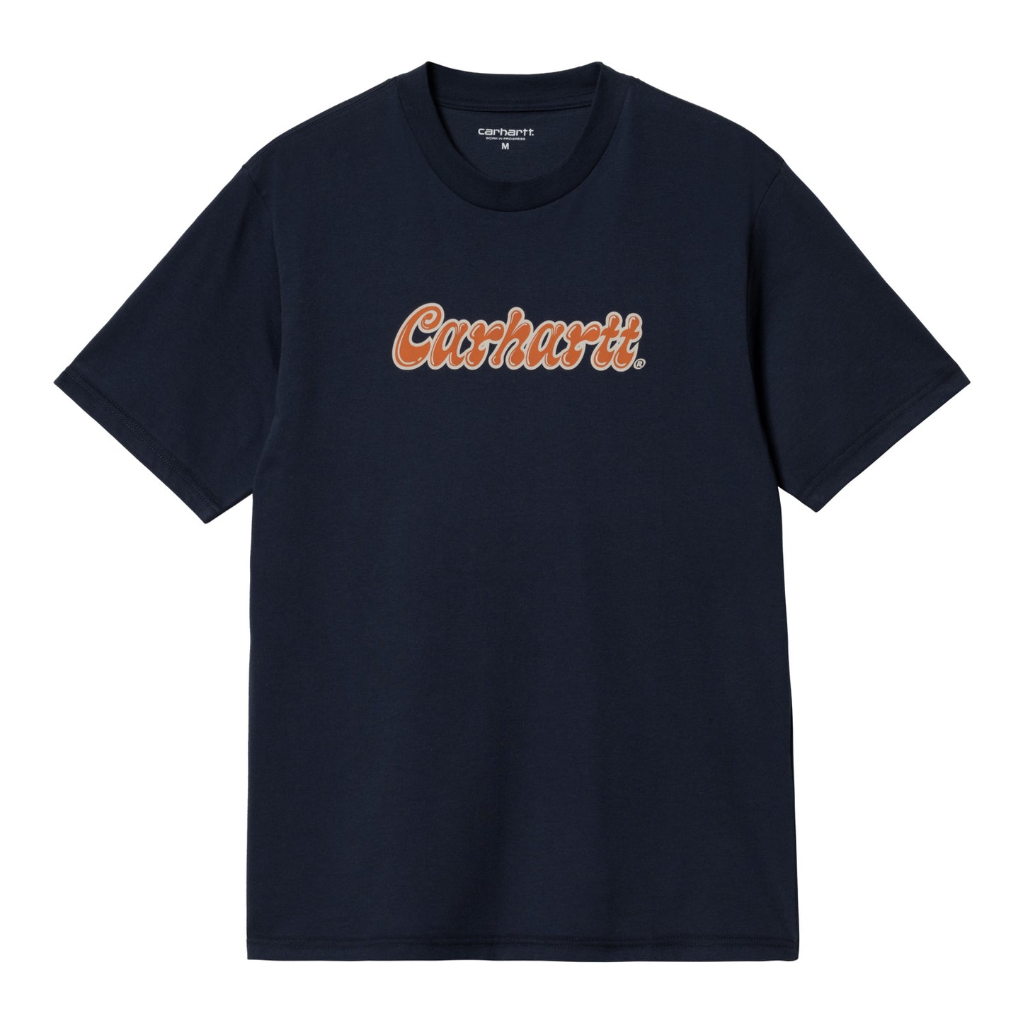 Carhartt WIP Liquid Script T-Shirt Blue. Foto da parte da frente.