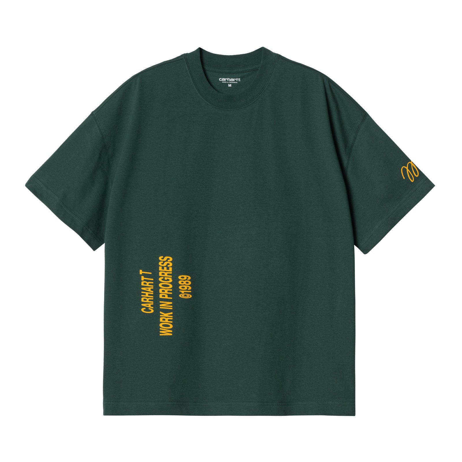 Carhartt WIP Signature T-Shirt Discovery Green. Foto da parte da frente.