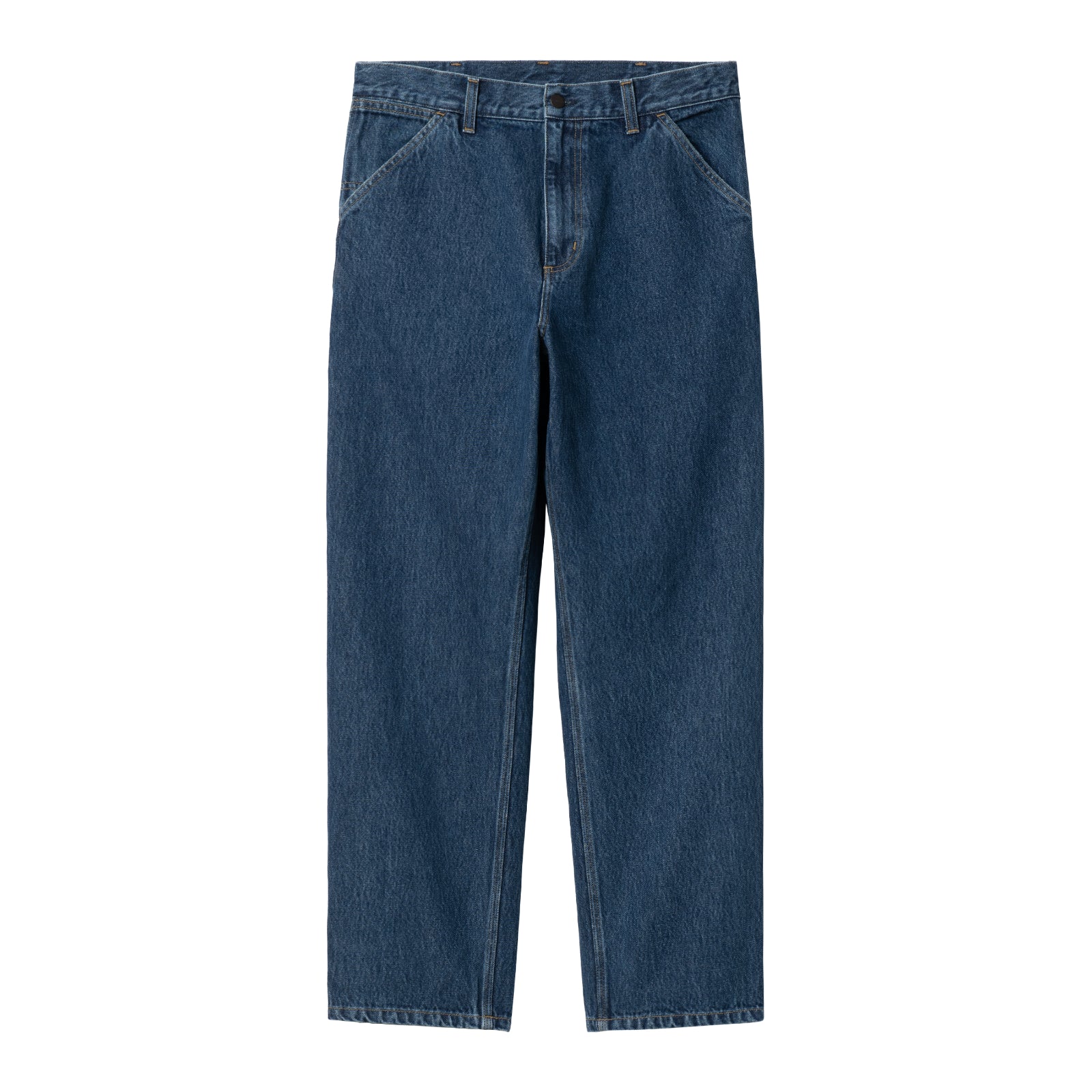 Carhartt WIP Single Knee Pant Blue Stone Washed. Foto da parte da frente.