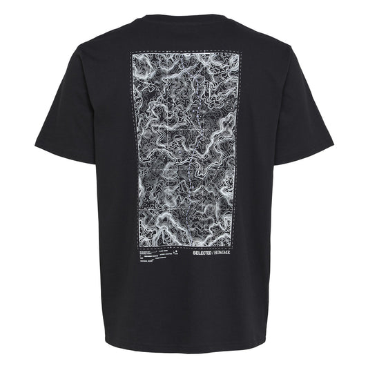 Selected Homme Relax Ajax Print O-Neck T-Shirt Black. Foto da parte de trás.