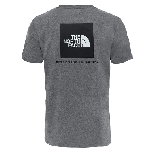 North Face Red Box T-Shirt TNF Medium Grey Heather. Foto da parte de trás.