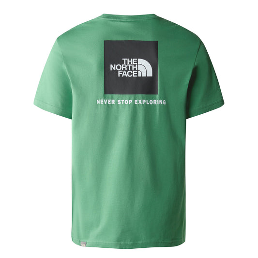 The North Face Red Box T-Shirt Deep Grass Green. Foto da parte de trás.