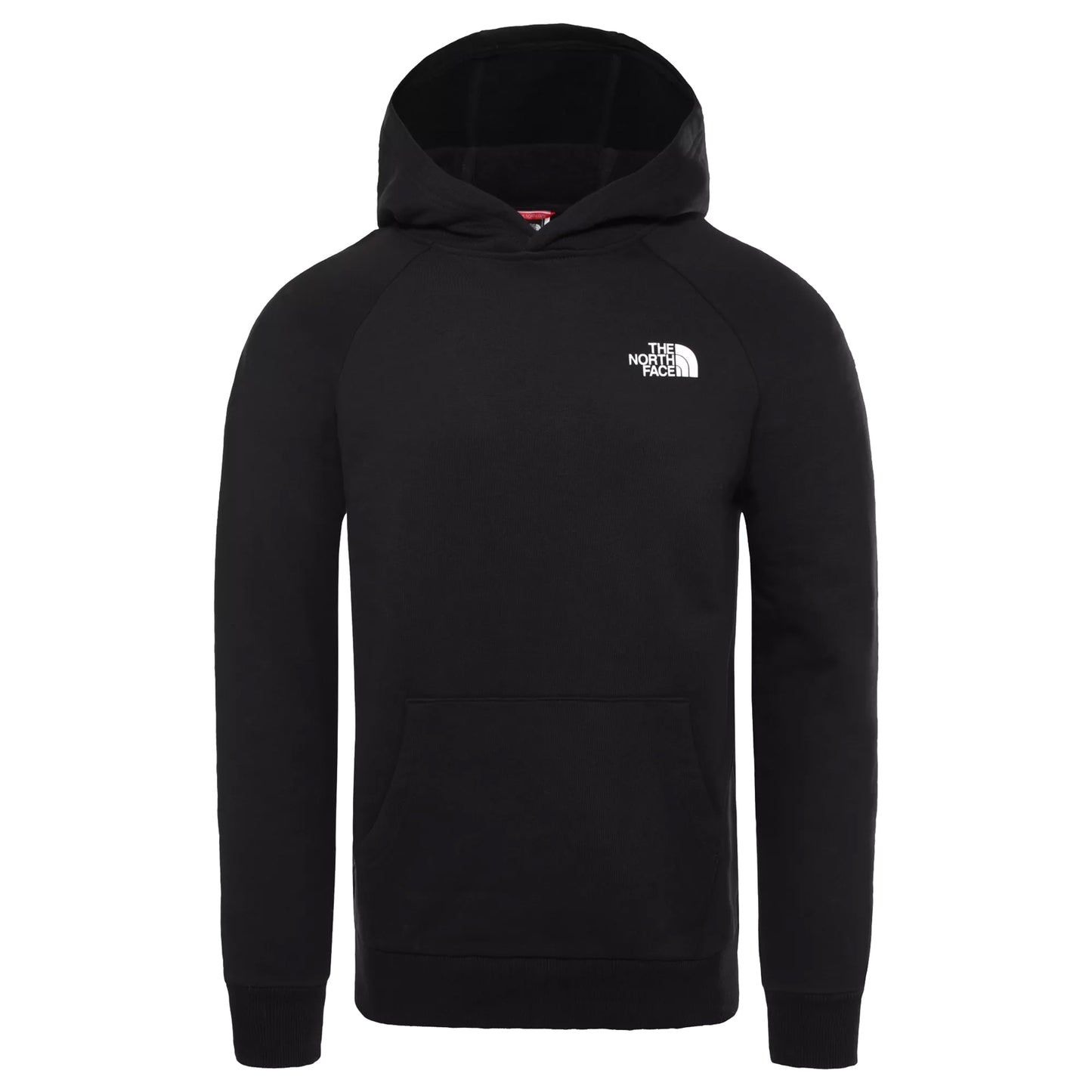 The North Face Raglan Red Box Hoodie TNF Black/TNF White. Foto da parte da frente.