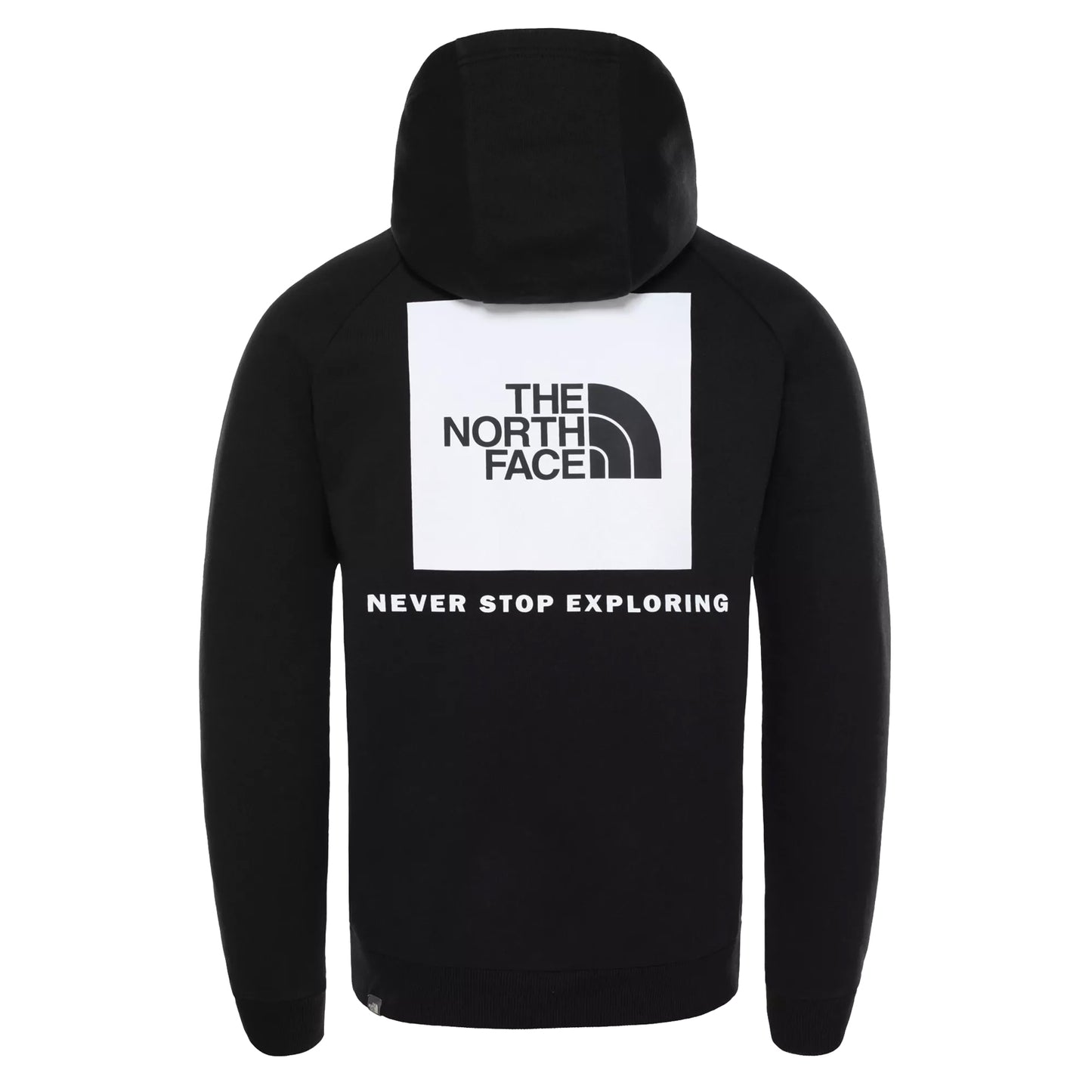 The North Face Raglan Red Box Hoodie TNF Black/TNF White. Foto da parte de trás.