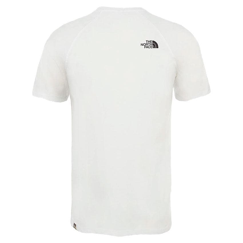 The North Face Raglan Red Box T-Shirt em TNF White com detalhes em TNF Black. Foto de costas.