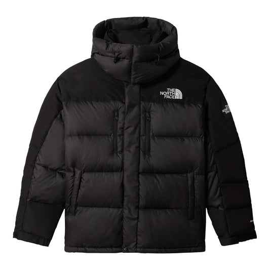 The North Face Black Box Himalayan Parka TNF Black. Foto da parte da frente com capuz.