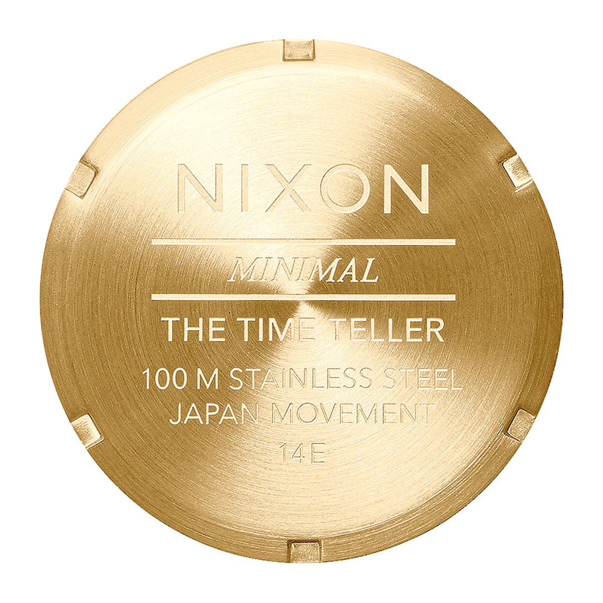 Nixon Time Teller Gold/Indigo. Foto da tampa traseira.