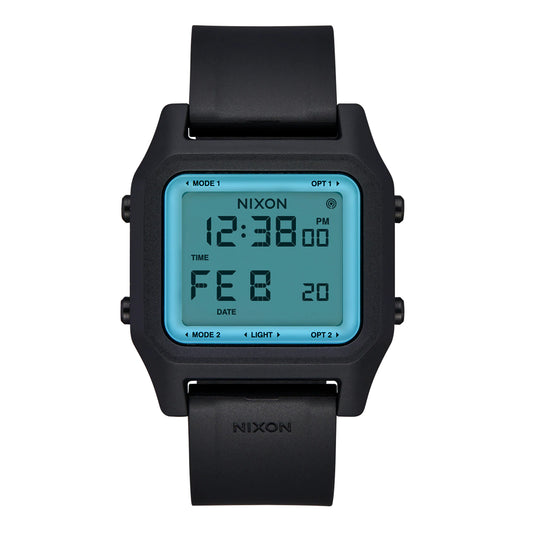 Nixon Staple Watch Black/Aqua Positive. Foto de frente.