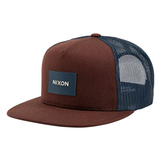 Nixon Team Trucker Snapback Navy/Brown. Foto de frente.