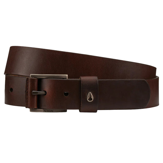 Nixon Americana Leather Belt Dark Brown. Foto da parte da frente.