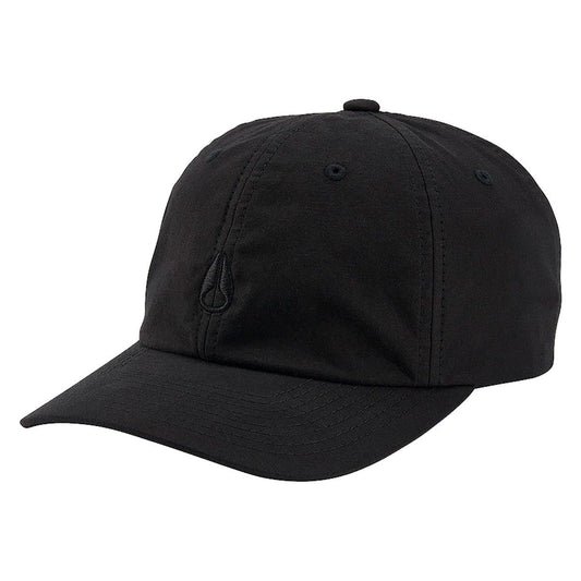 Nixon Agent Strapback Hat em preto. Foto de frente.