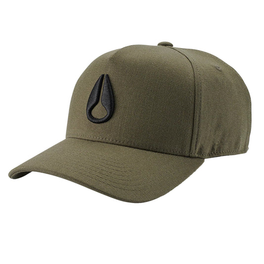 Nixon Deep Down Athletic Snapback Olive/Black. Foto de frente a 3/4.