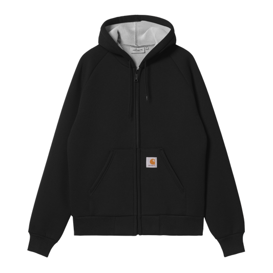 Carhartt WIP Car-Lux Hooded Jacket Black/Grey. Foto de frente.