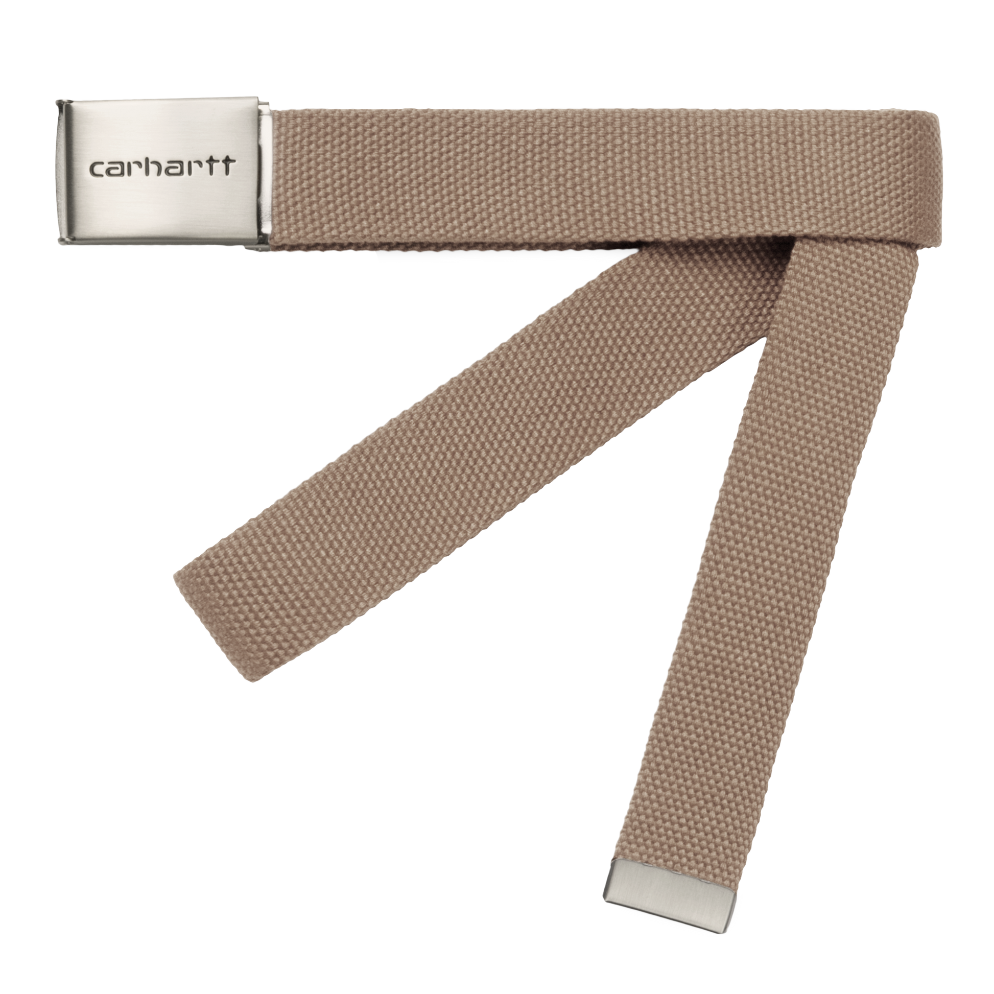 Carhartt WIP Clip Belt Chrome em cor Leather.