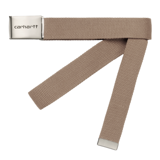 Carhartt WIP Clip Belt Chrome em cor Leather.