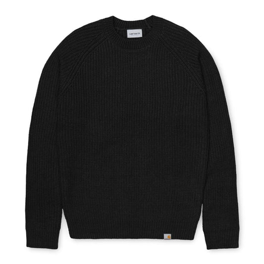 Camisola de malha para homem Carhartt WIP Forth em Preto. Foto de frente.