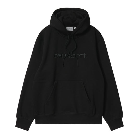 Carhartt WIP Hooded Carhartt Sweat Black/Black. Foto de frente.