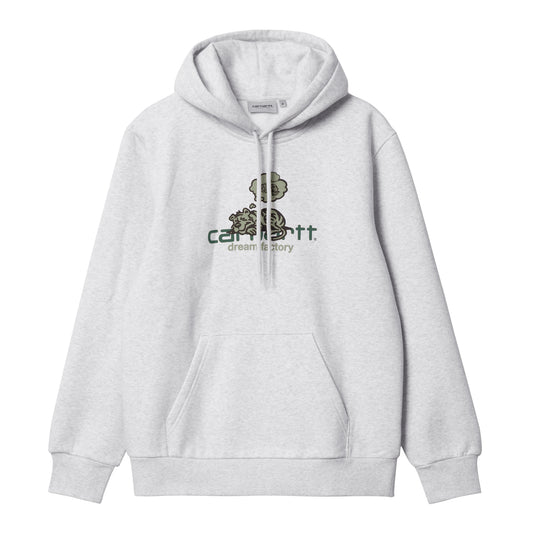 Carhartt WIP Hooded Dream Factory Sweat Ash Heather. Foto da parte da frente.