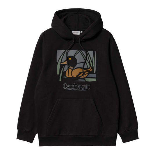 Carhartt WIP Hooded Duck Pond Sweat Black. Foto da parte da frente.