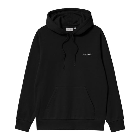 Carhartt WIP Hooded Script Embroidery Sweat Black/White. Foto da parte da frente.