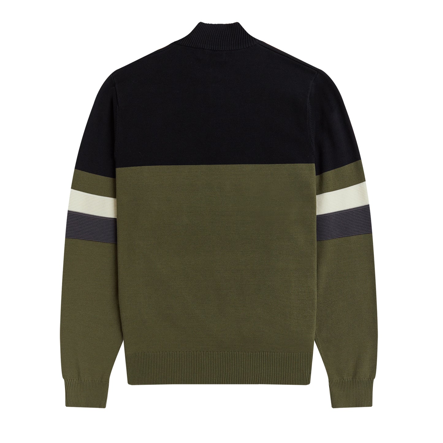 Fred Perry Colourblock Half-Zip Jumper Military Green. Foto de trás.