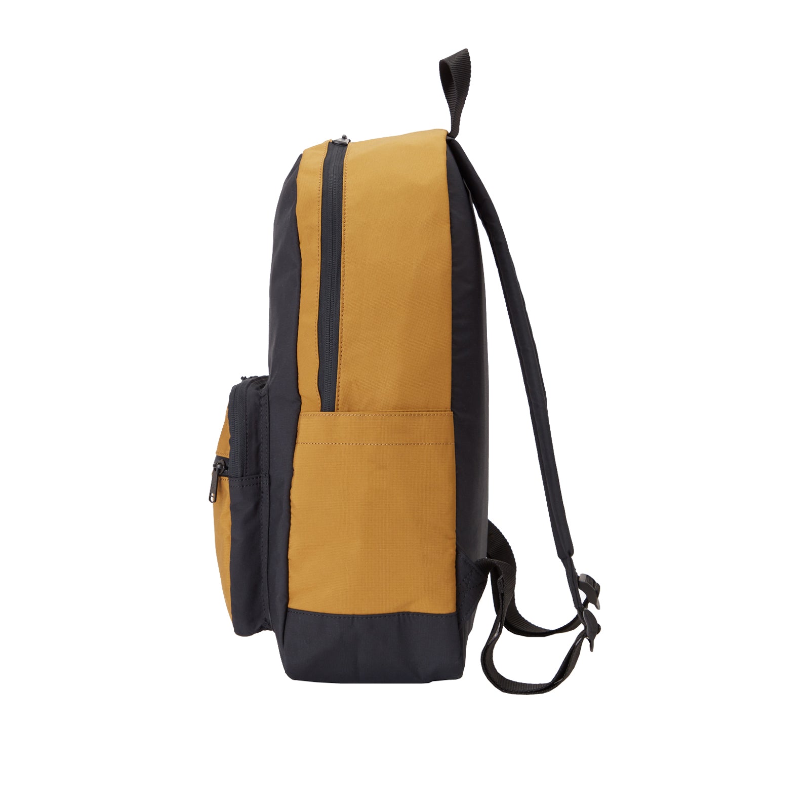 Fred Perry Contrast Ripstop Backpack Black/Dark Caramel. Foto da lateral.