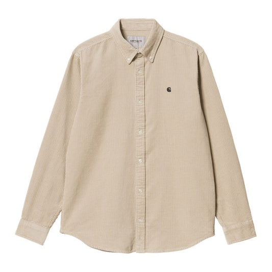 Carhartt WIP Madison Cord Shirt Wall/Black. Foto de frente.