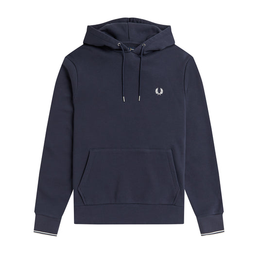 Fred Perry Tipped Hooded Sweatshirt Dark Graphite. Foto de frente.