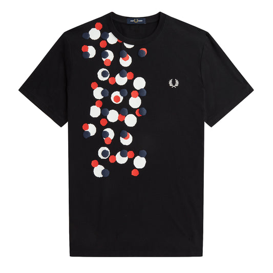 Fred Perry Pixel Print T-Shirt Black. Foto de frente.