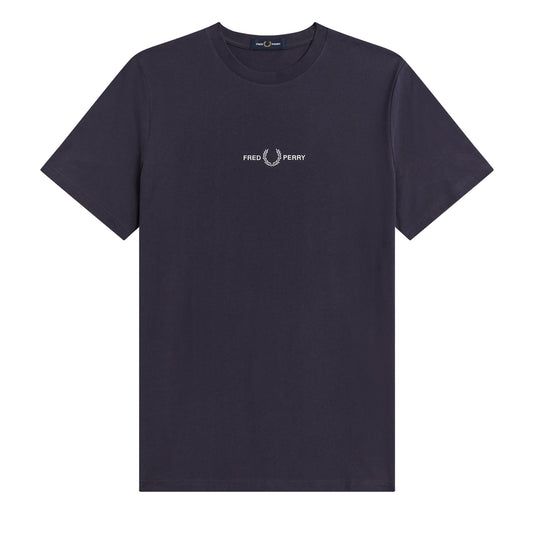 Fred Perry Embroidered T-Shirt Dark Graphite. Foto de frente.