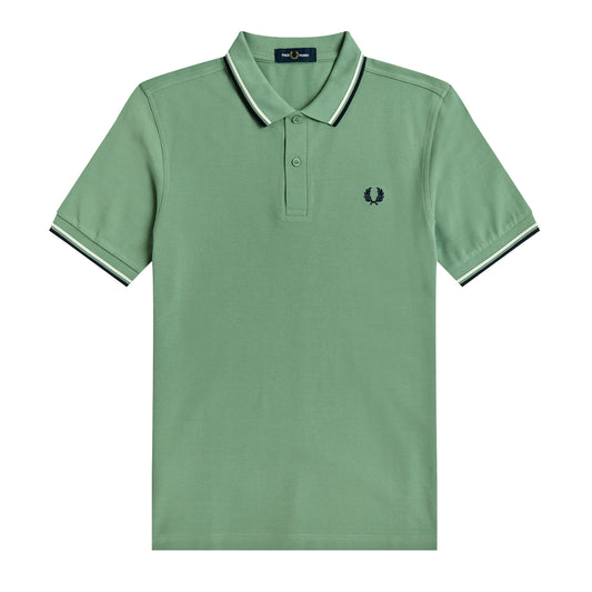 Fred Perry Twin Tipped Fred Perry Shirt Pistachio. Foto de frente.