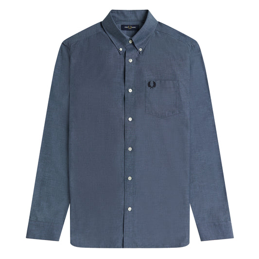 Fred Perry Button Down Collar Shirt Navy. Foto de frente.