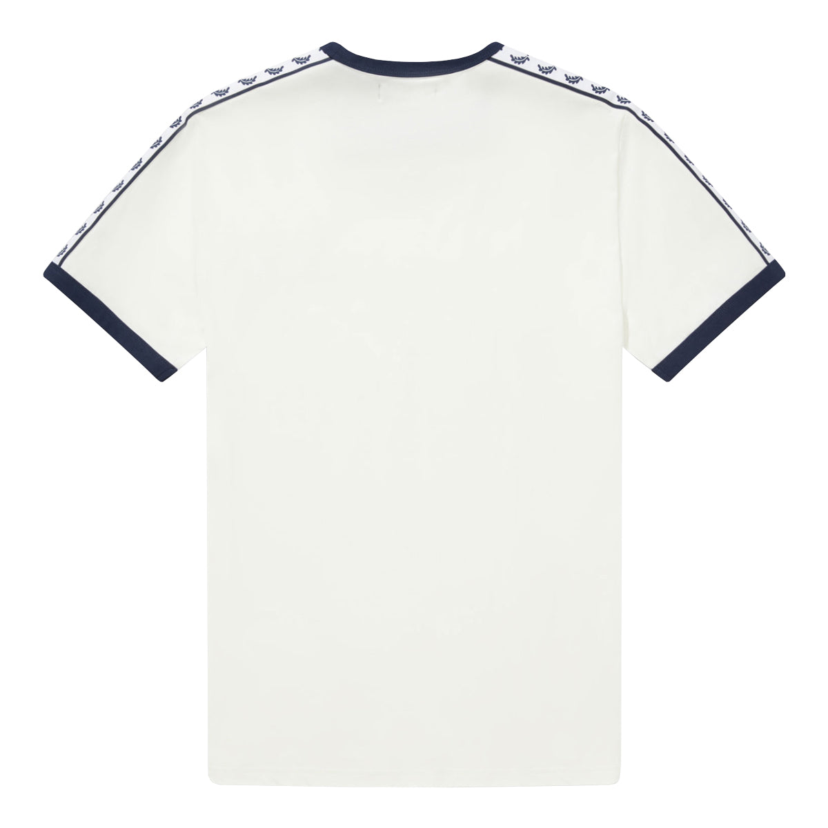 Fred Perry Taped Ringer T-Shirt Snow White/Carbon Blue. Foto de costas.