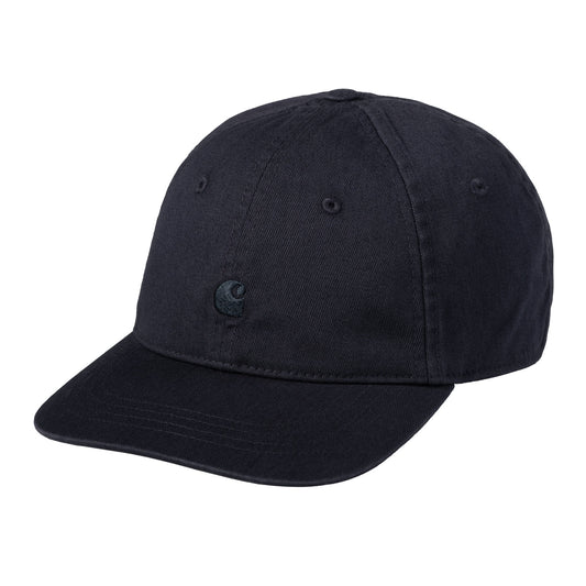 Carhartt WIP Madison Logo Cap Dark Navy. Foto da parte da frente.