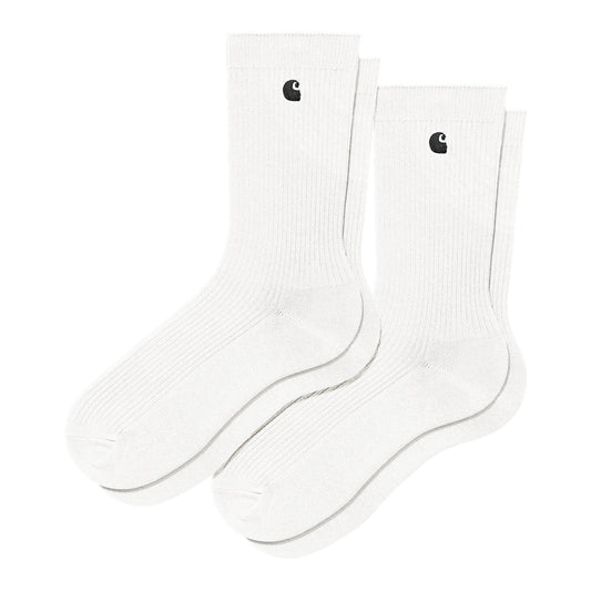 Carhartt WIP Madison Pack Socks White/Black. Foto da parte lateral.