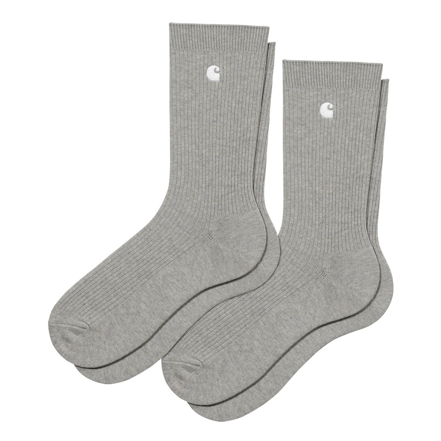Carhartt WIP Madison Pack Socks Grey Heather/White. Foto da parte lateral.