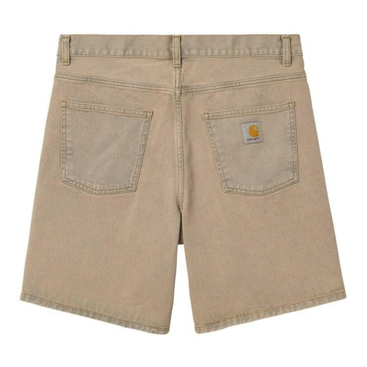 Carhartt WIP Newel Short em Blue com lavagem Sand Bleached. Foto de trás.